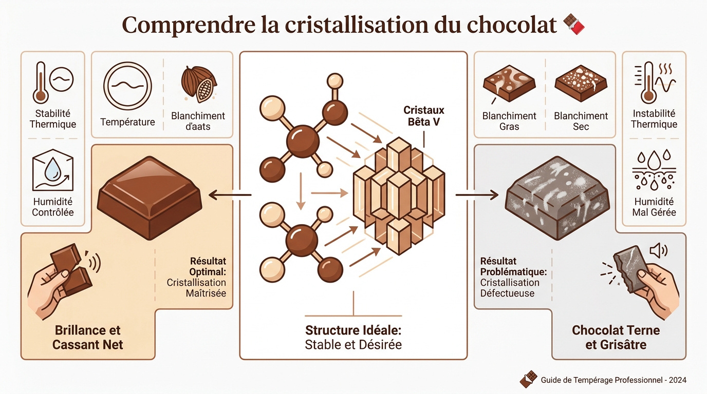 Chocolat fondu brillant et lisse en cours de tempérage