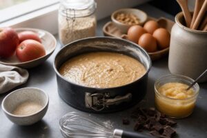 Préparation de gâteau maison avec alternatives pour réduire le sucre