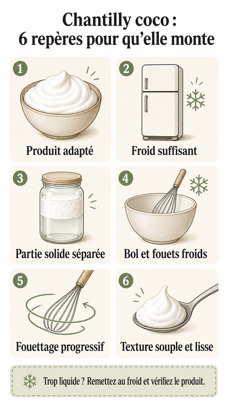 Six repères pour réussir une chantilly à la crème de coco