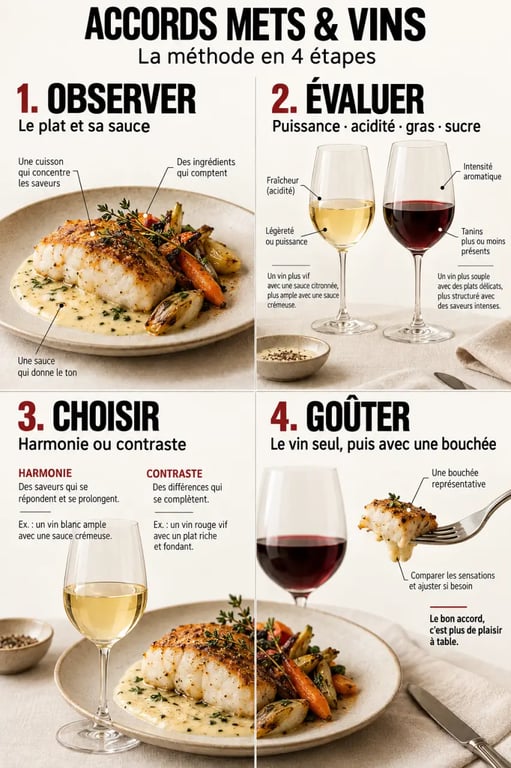 Comment réussir ses accords mets et vins à la maison : méthode en quatre étapes