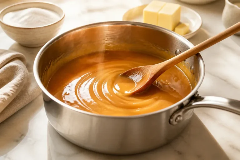 Caramel dore et onctueux en cuisson
